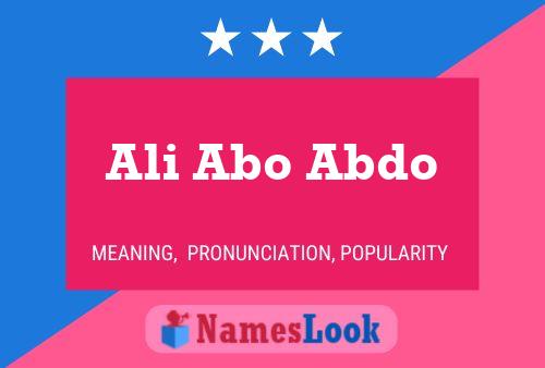 Póster del nombre Ali Abo Abdo