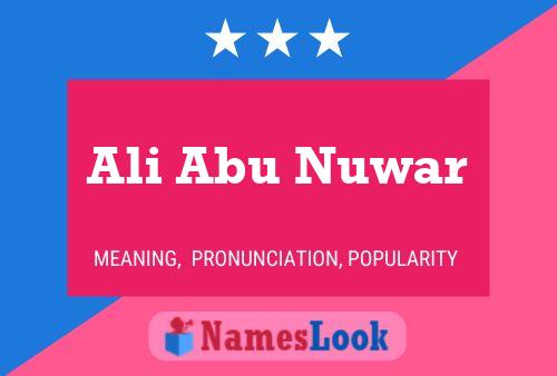 Póster del nombre Ali Abu Nuwar