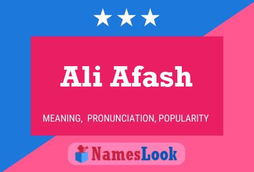 Póster del nombre Ali Afash