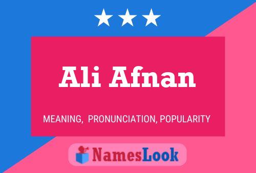 Póster del nombre Ali Afnan