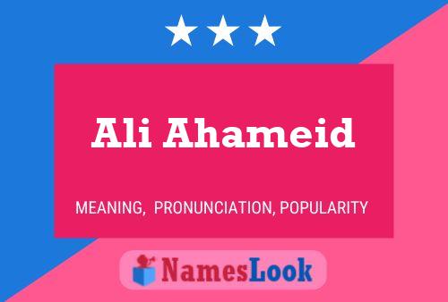 Póster del nombre Ali Ahameid