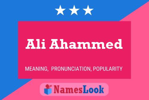 Póster del nombre Ali Ahammed