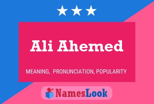 Póster del nombre Ali Ahemed