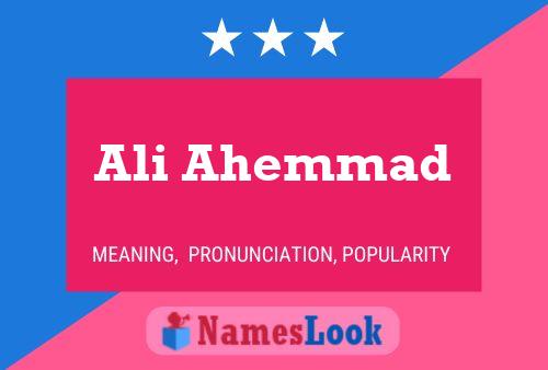 Póster del nombre Ali Ahemmad