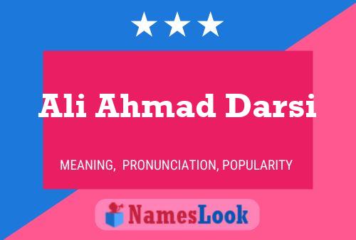 Póster del nombre Ali Ahmad Darsi