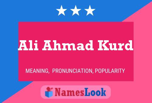 Póster del nombre Ali Ahmad Kurd