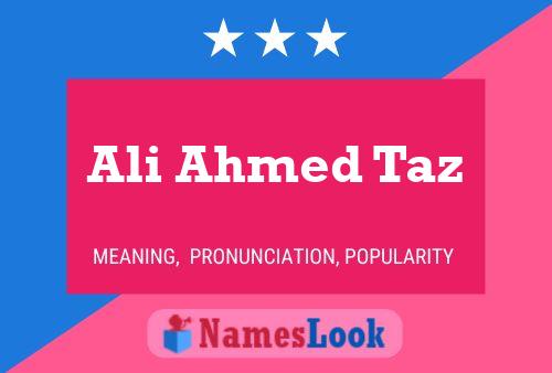 Póster del nombre Ali Ahmed Taz