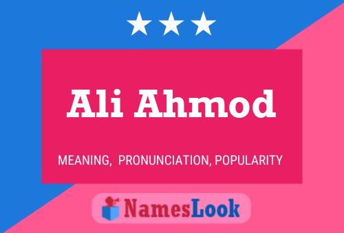 Póster del nombre Ali Ahmod