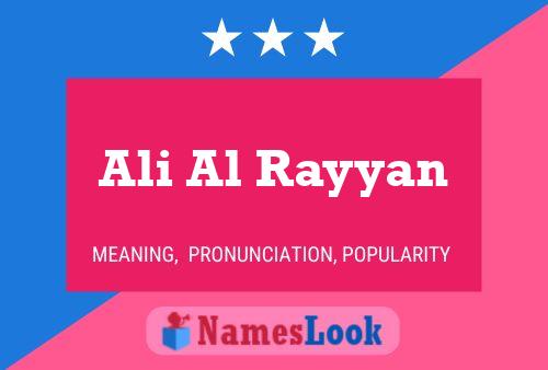 Póster del nombre Ali Al Rayyan