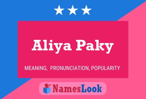 Póster del nombre Aliya Paky