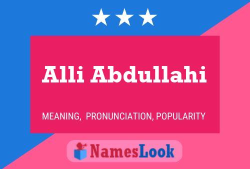 Póster del nombre Alli Abdullahi