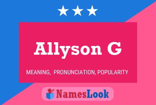 Póster del nombre Allyson G