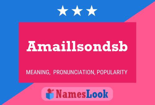 Póster del nombre Amaillsondsb