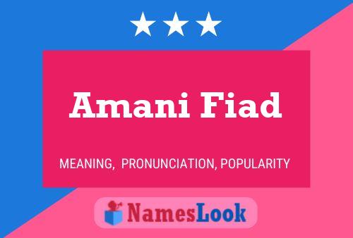 Póster del nombre Amani Fiad