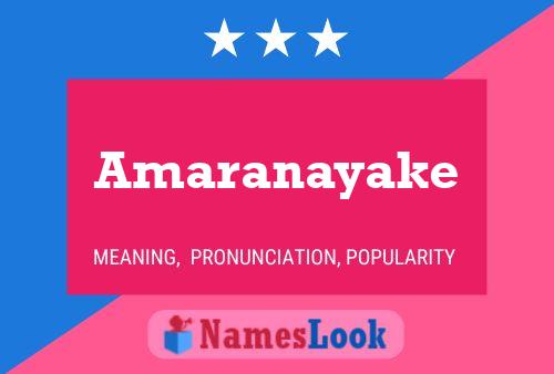 Póster del nombre Amaranayake