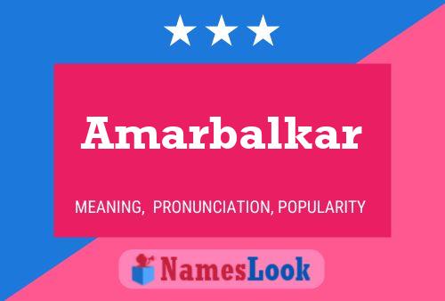 Póster del nombre Amarbalkar