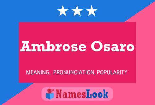 Póster del nombre Ambrose Osaro