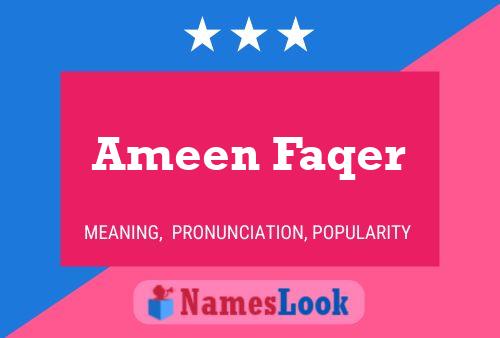 Póster del nombre Ameen Faqer