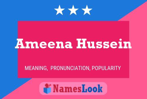 Póster del nombre Ameena Hussein