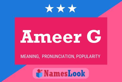 Póster del nombre Ameer G