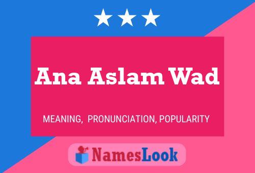 Póster del nombre Ana Aslam Wad