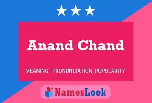 Póster del nombre Anand Chand