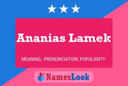 Póster del nombre Ananias Lamek