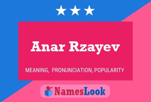 Póster del nombre Anar Rzayev