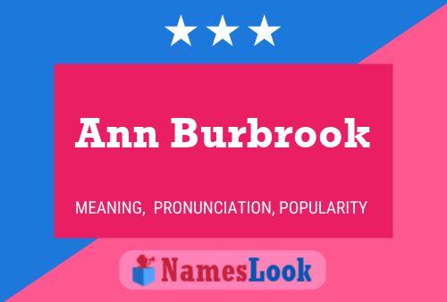 Póster del nombre Ann Burbrook