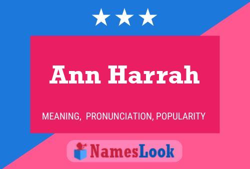 Póster del nombre Ann Harrah