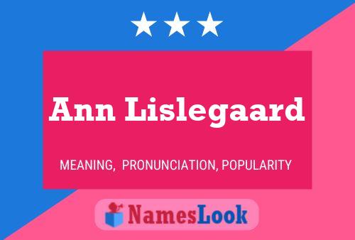 Póster del nombre Ann Lislegaard