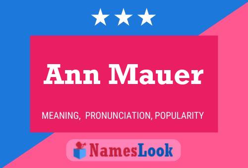 Póster del nombre Ann Mauer