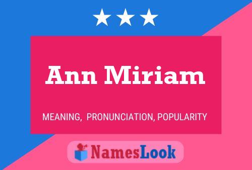 Póster del nombre Ann Miriam