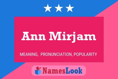 Póster del nombre Ann Mirjam