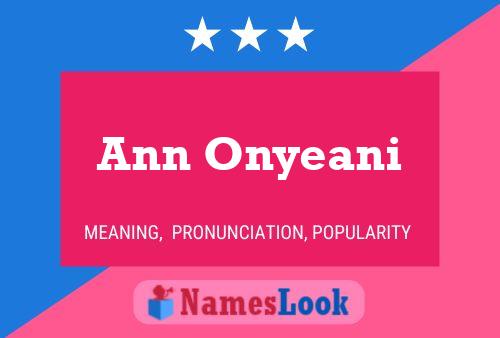 Póster del nombre Ann Onyeani