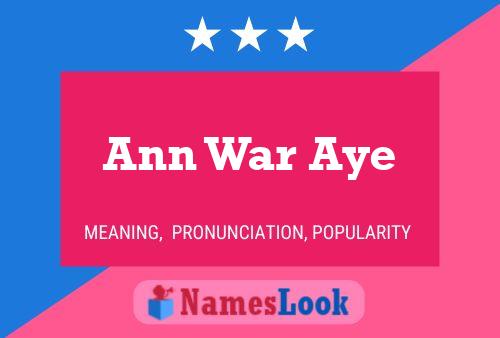 Póster del nombre Ann War Aye