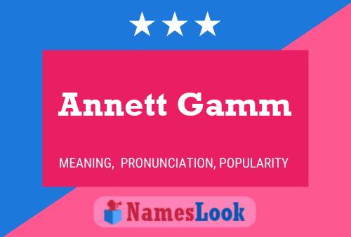 Póster del nombre Annett Gamm