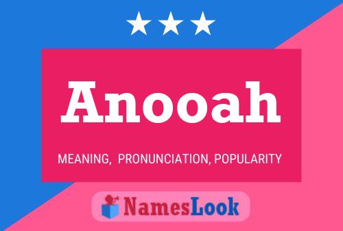 Póster del nombre Anooah