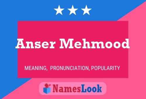 Póster del nombre Anser Mehmood