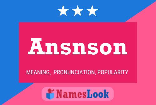 Póster del nombre Ansnson