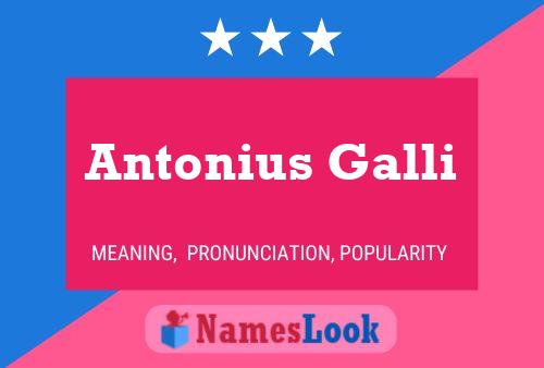 Póster del nombre Antonius Galli