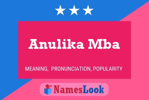 Póster del nombre Anulika Mba