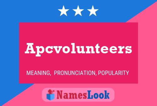 Póster del nombre Apcvolunteers