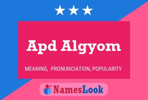 Póster del nombre Apd Algyom