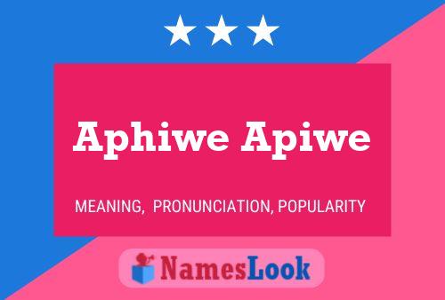 Póster del nombre Aphiwe Apiwe