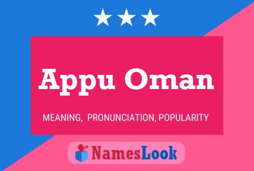 Póster del nombre Appu Oman