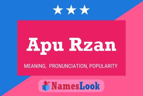 Póster del nombre Apu Rzan