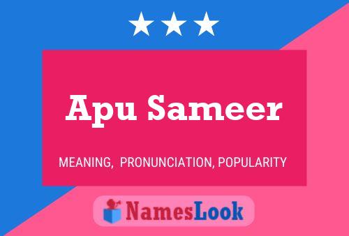 Póster del nombre Apu Sameer