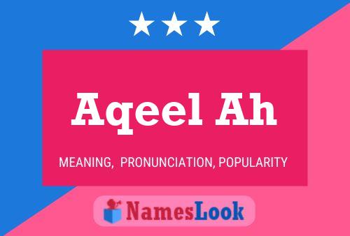 Póster del nombre Aqeel Ah