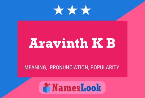 Póster del nombre Aravinth K B